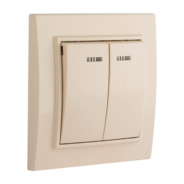 Выключатель 2-кл. СП, Минск, с индикатором 10А, бежевый EKF