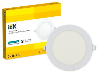 Светильник ДВО 1605 белый круг LED 12Вт 4000K IP20 IEK