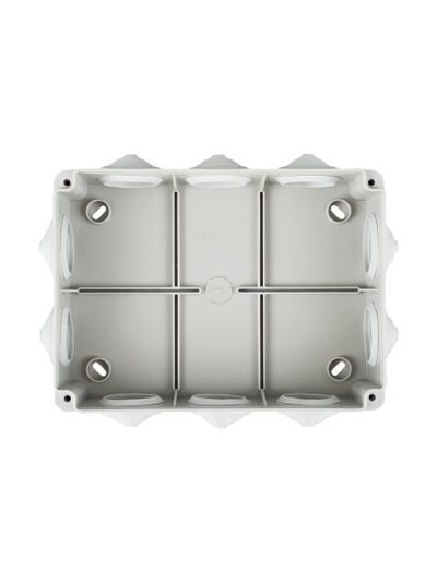 Коробка распаячная КМ41242 для открытой проводки безгалогенная (HF) 150х110х70мм IP55 10 гермовводов серая IEK