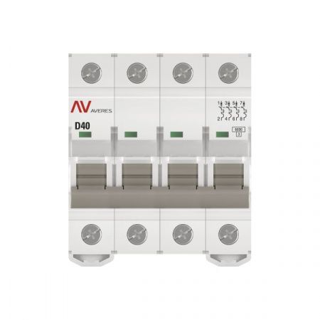 Выключатель автоматический AV-6 4P 40A (D) 6kA  EKF AVERES