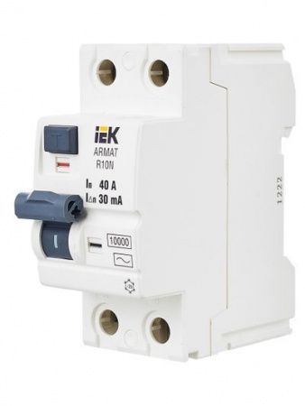 ARMAT Выключатель дифференциального тока R10N 2P 40А 30мА тип AC IEK