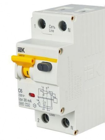 KARAT Автоматический выключатель дифференциального тока АВДТ 32 C6 30мА тип A IEK