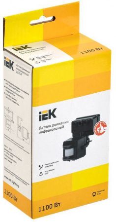Датчик движения ДД-019 1100Вт 120град 12м IP44 черный IEK