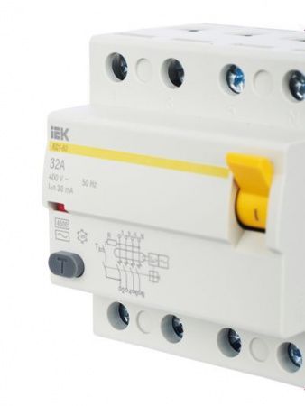 Выключатель дифференциальный (УЗО) ВД1-63 4Р 32А 30мА IEK