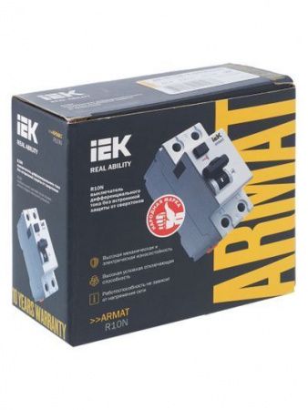 ARMAT Выключатель дифференциального тока R10N 2P 40А 30мА тип AC IEK
