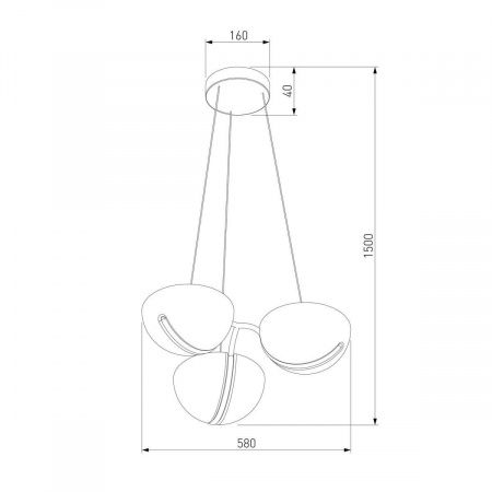 Подвесная светодиодная люстра Eurosvet Emisfero 50083/3 LED золото