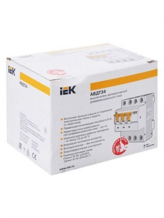 KARAT Автоматический выключатель дифференциального тока АВДТ 34 C25 300мА тип A IEK