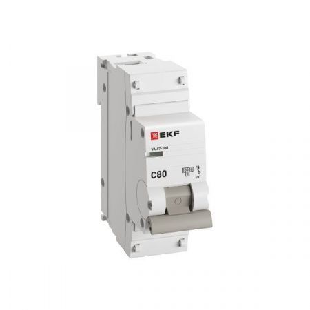 Выкл.автом.  1П  80А  хар-ка C 10кА   ВА 47-100 EKF PROxima