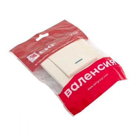 Валенсия выключатель 1-кл. 10А кремовый с индикатором EKF PROxima