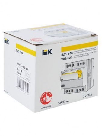 Выключатель дифференциальный (УЗО) ВД1-63S 4Р 32А 100мА IEK