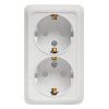 Рим Розетка 2-местная 16А с заземлением белая с защ. штор. EKF