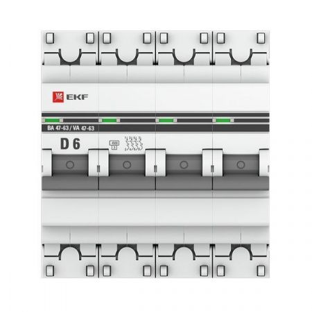Автоматический выключатель ВА 47-63 4P 6А (D) 4,5kA EKF PROXIMA