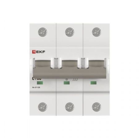 Выкл.автом.  3П 100А  хар-ка C  15кА  EKF  ВА 47-125