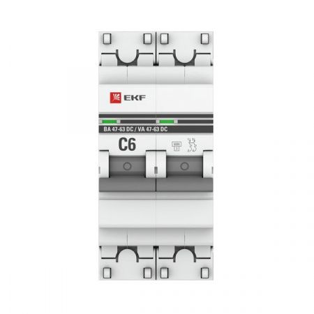 Выкл.автом.  2П   6A  хар-ка C  6кА  ВА 47-63 DC EKF PROxima