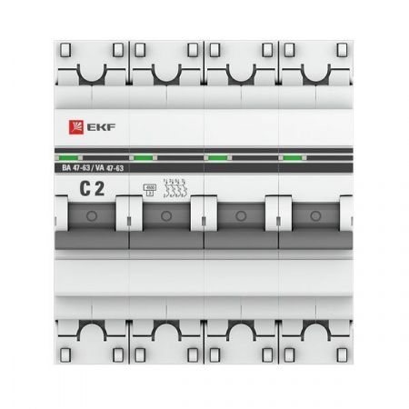 Автоматический выключатель ВА 47-63 4P 2А (C) 4,5kA EKF PROXIMA