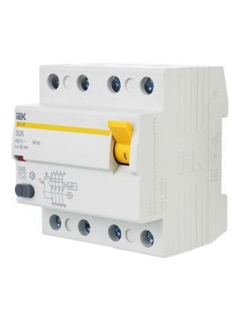 Выключатель дифференциальный (УЗО) ВД1-63 4Р 50А 30мА IEK