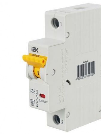 KARAT Автоматический выключатель ВА47-60M 1P C 63А 6кА IEK