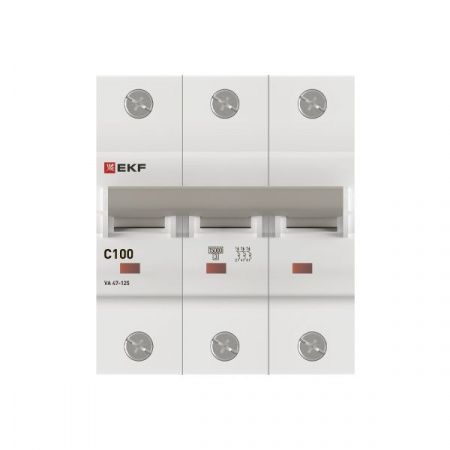 Выкл.автом.  3П 100А  хар-ка C  15кА  EKF  ВА 47-125