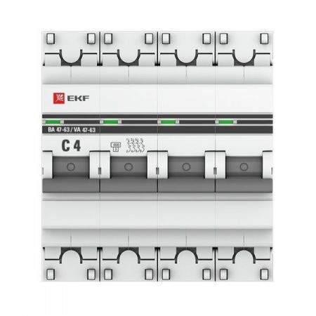 Выкл.автом.  4П   4А  хар-ка C  4,5кА  EKF  ВА47-63  PROxima