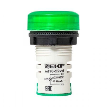Индикатор значения напряжения зеленый ED16-22VD EKF PROxima
